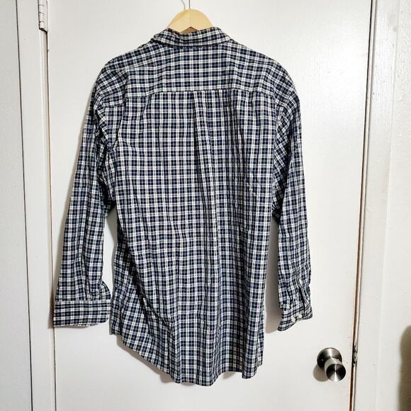 Jos. A. Bank Blue/White Plaid Button Down Shirt Size Large - Picture 3 of 10